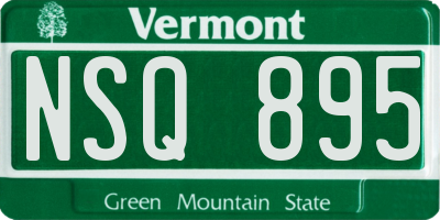 VT license plate NSQ895