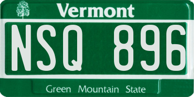 VT license plate NSQ896
