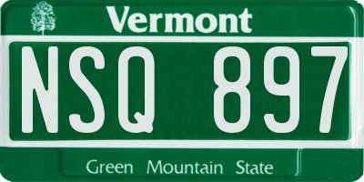 VT license plate NSQ897