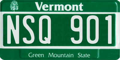 VT license plate NSQ901