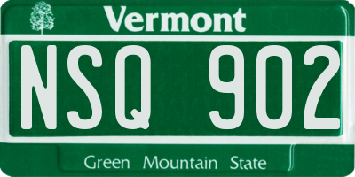 VT license plate NSQ902