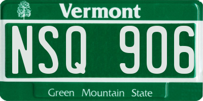 VT license plate NSQ906
