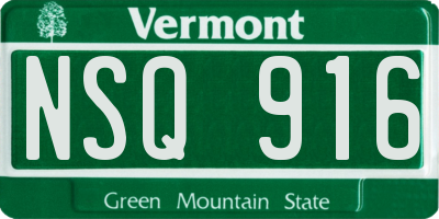 VT license plate NSQ916