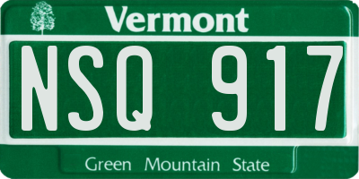 VT license plate NSQ917