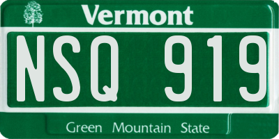 VT license plate NSQ919