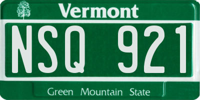 VT license plate NSQ921