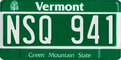 VT license plate NSQ941