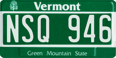 VT license plate NSQ946