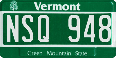 VT license plate NSQ948
