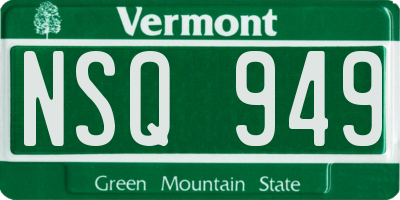 VT license plate NSQ949