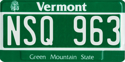 VT license plate NSQ963