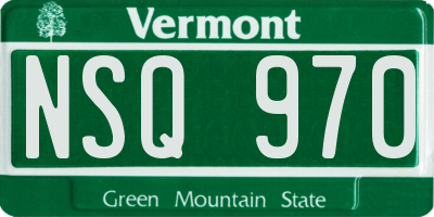 VT license plate NSQ970