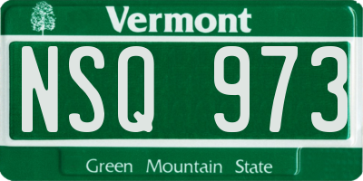 VT license plate NSQ973