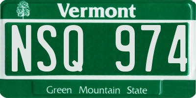 VT license plate NSQ974