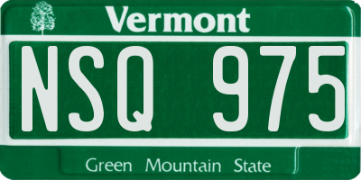 VT license plate NSQ975