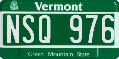 VT license plate NSQ976