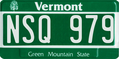 VT license plate NSQ979