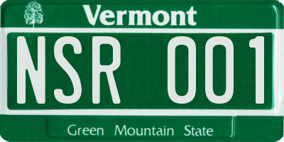 VT license plate NSR001