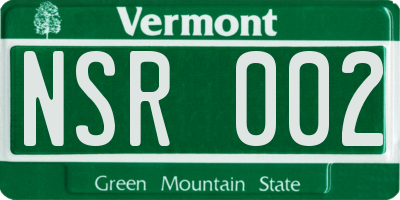 VT license plate NSR002