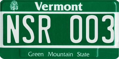 VT license plate NSR003