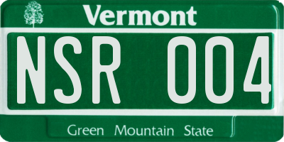 VT license plate NSR004