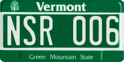 VT license plate NSR006