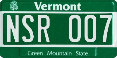VT license plate NSR007