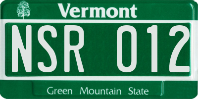 VT license plate NSR012
