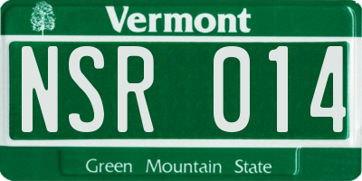 VT license plate NSR014