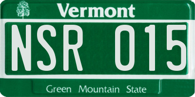VT license plate NSR015