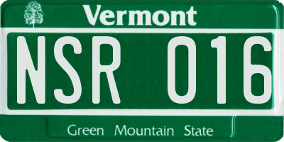 VT license plate NSR016