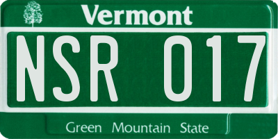 VT license plate NSR017