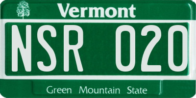 VT license plate NSR020