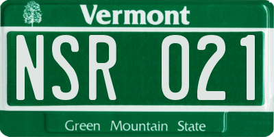 VT license plate NSR021
