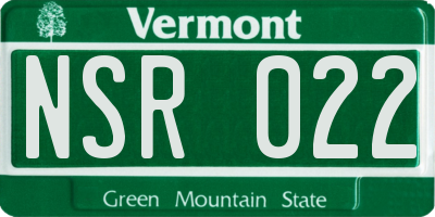 VT license plate NSR022