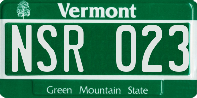 VT license plate NSR023