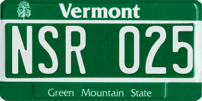 VT license plate NSR025