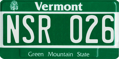 VT license plate NSR026