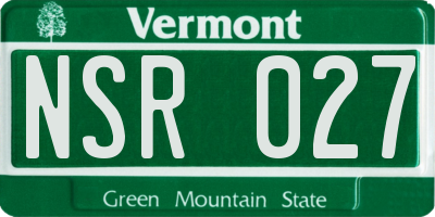 VT license plate NSR027
