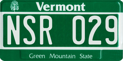 VT license plate NSR029