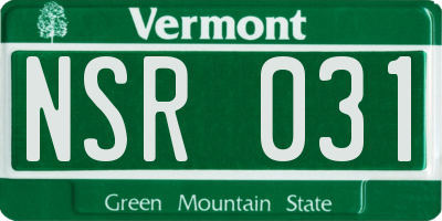 VT license plate NSR031