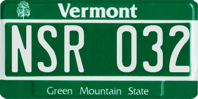VT license plate NSR032