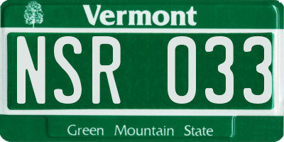 VT license plate NSR033