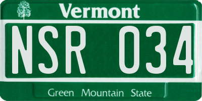 VT license plate NSR034