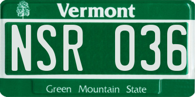 VT license plate NSR036