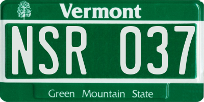 VT license plate NSR037