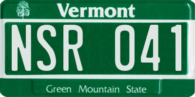 VT license plate NSR041
