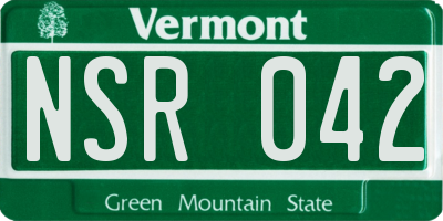 VT license plate NSR042