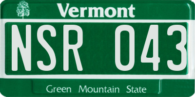 VT license plate NSR043