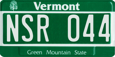 VT license plate NSR044